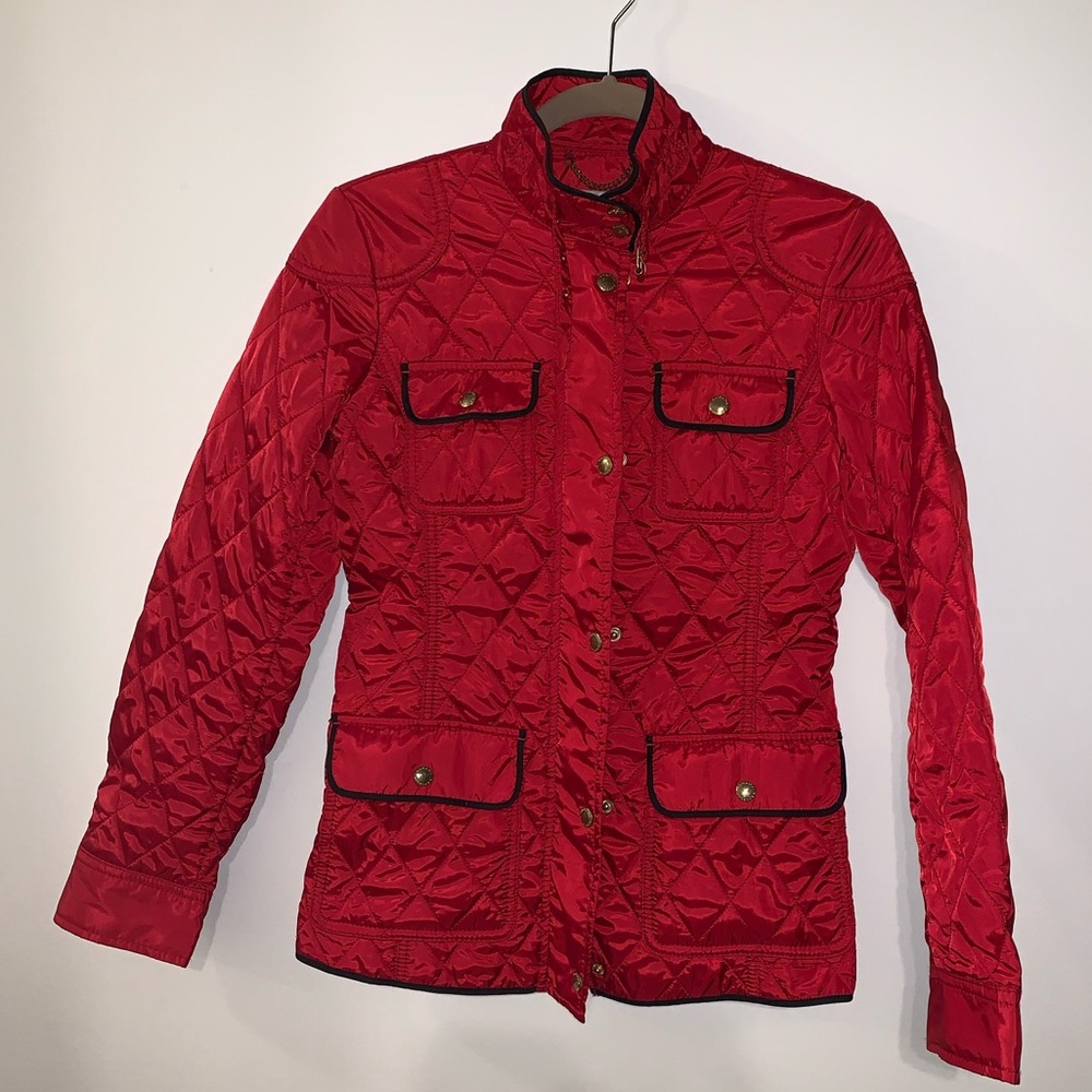 Banana Republic Ladies red quilted jacket.